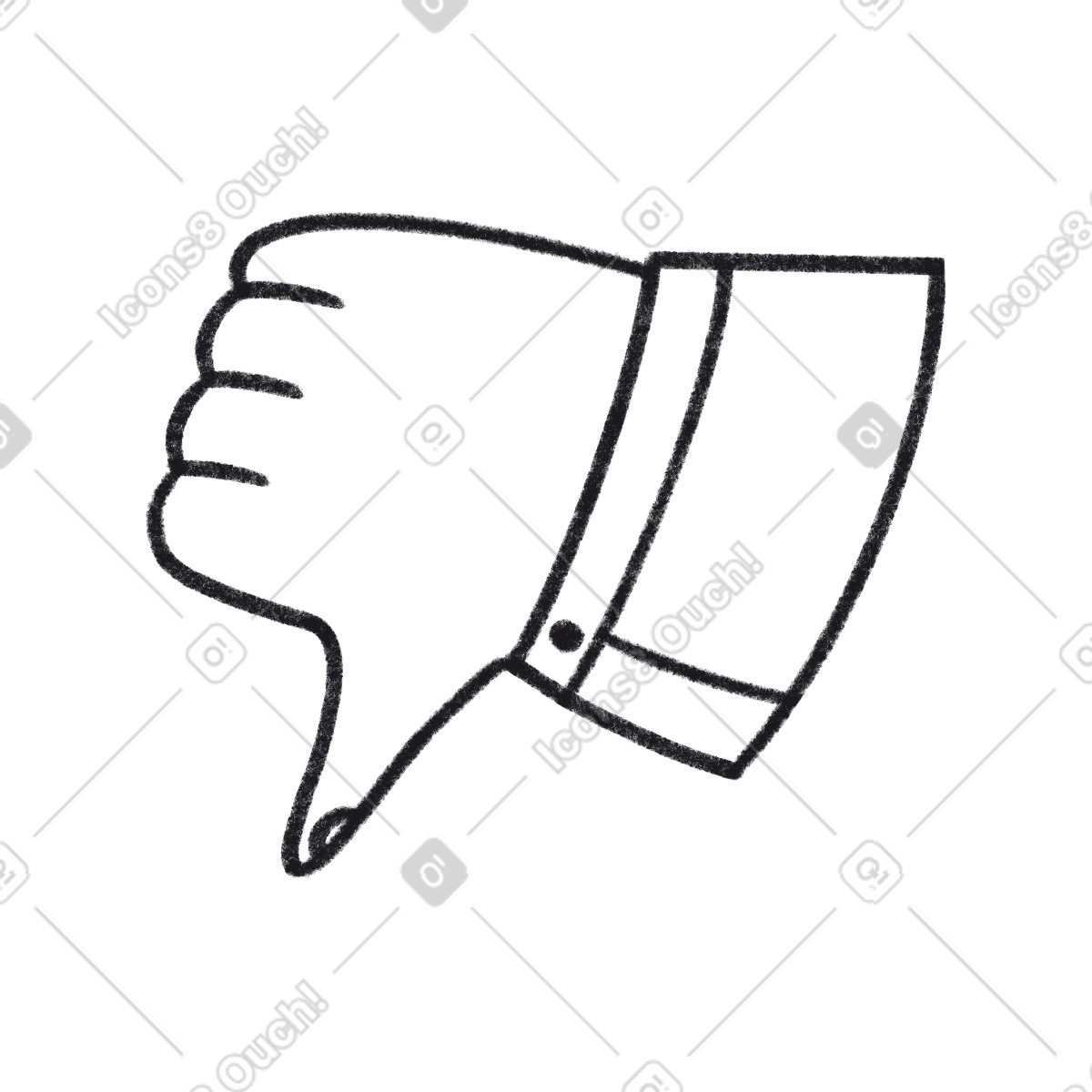Ilustración Hand showing dislike en estilo Bonbon Line a descargar en PNG y SVG