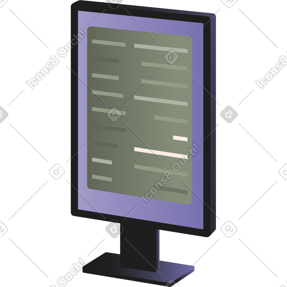 Monitor verticale per la codifica illustrazione in stile Coworking scarica in PNG, SVG