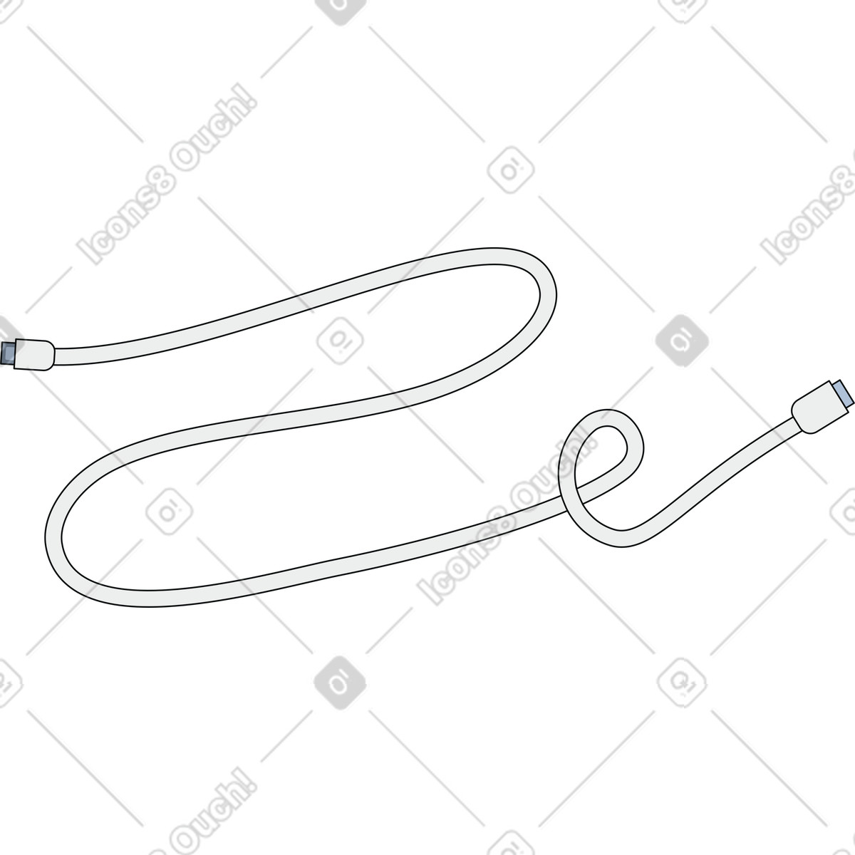 Ilustración Cable de carga en estilo Teko a descargar en PNG y SVG