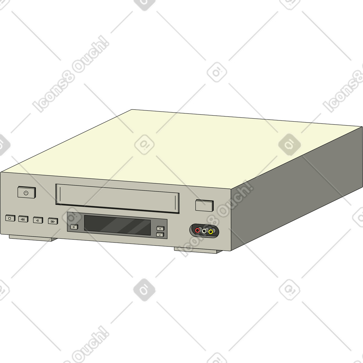 Ilustración Grabadora de video vhs años 90 en estilo Retro a descargar en PNG y SVG