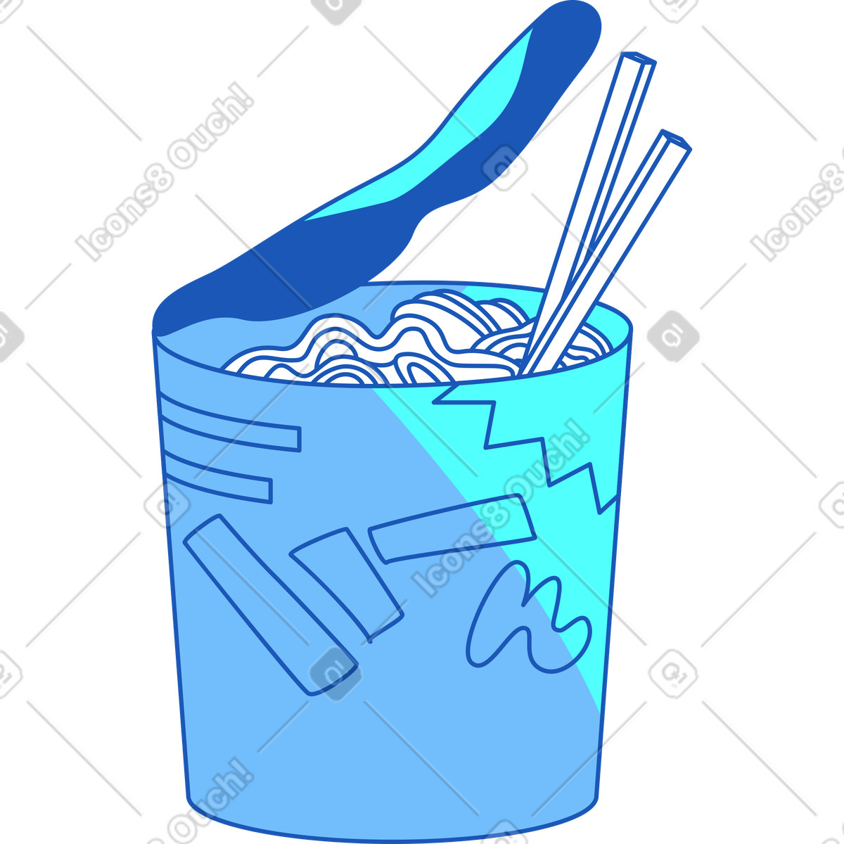 Noodles istantanei illustrazione in stile Storyline scarica in PNG, SVG
