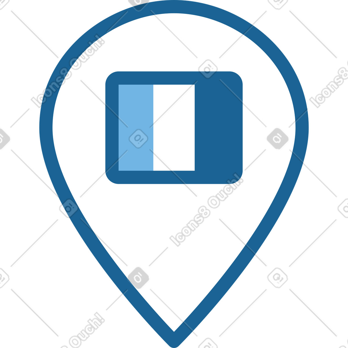 Kartenmarkierung mit flagge-Illustration im Natty-Stil als Download in PNG, SVG