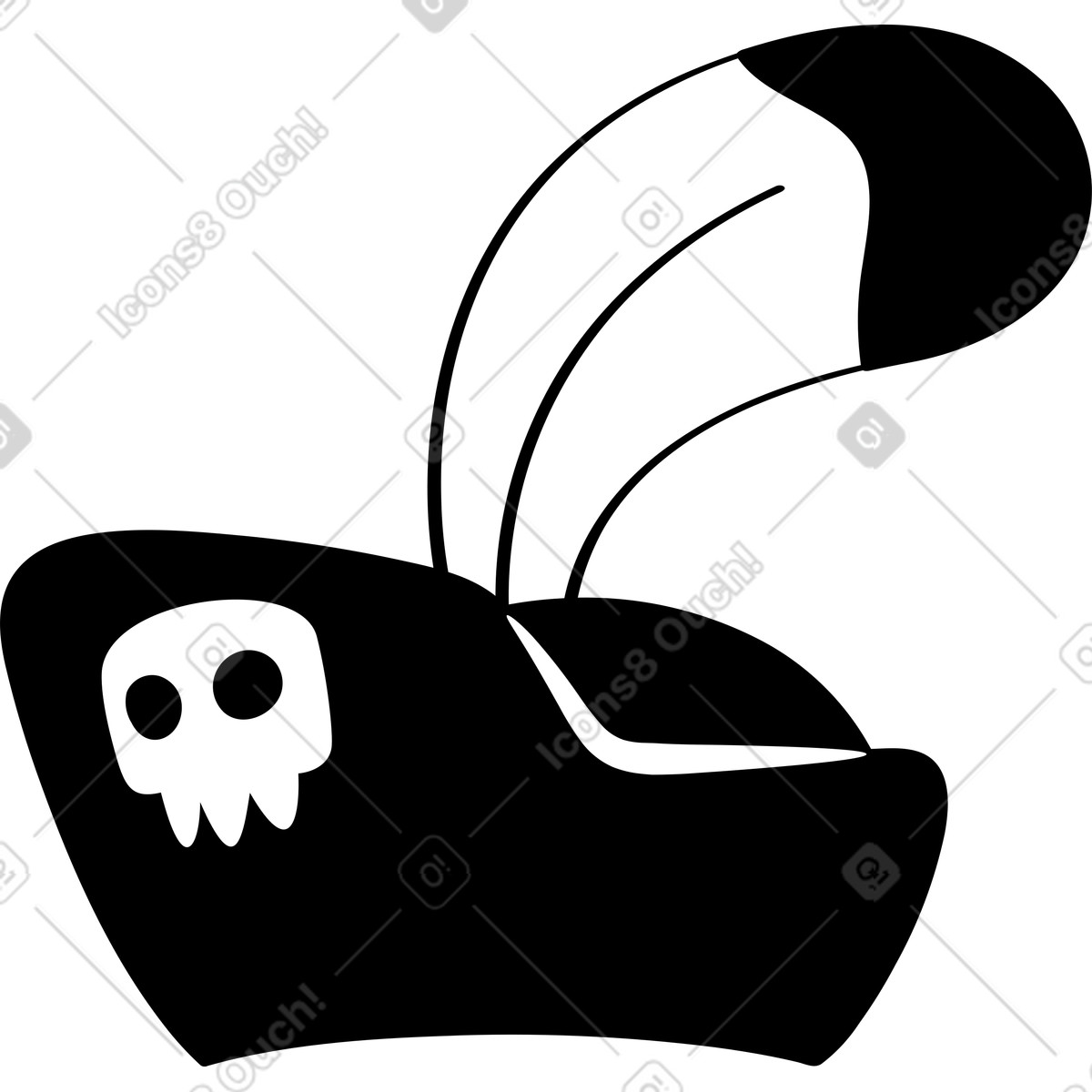 Ilustración The pirate hat en estilo Looney a descargar en PNG y SVG