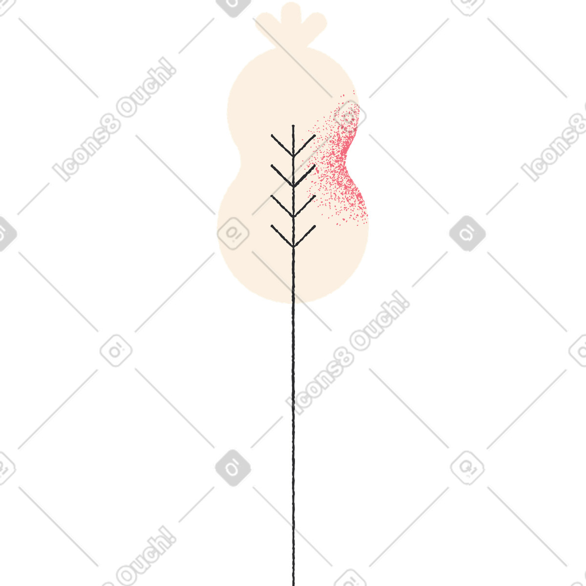 Tree illustration in Pablo style download in PNG, SVG