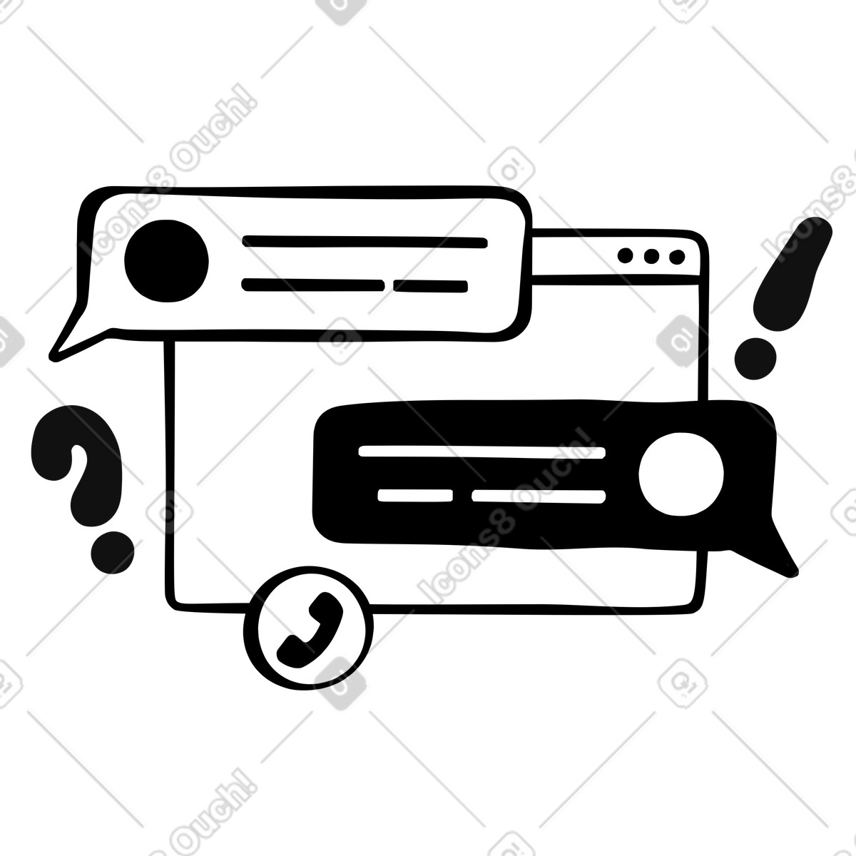 Customer support in IT industry illustration Journal style download PNG, SVG