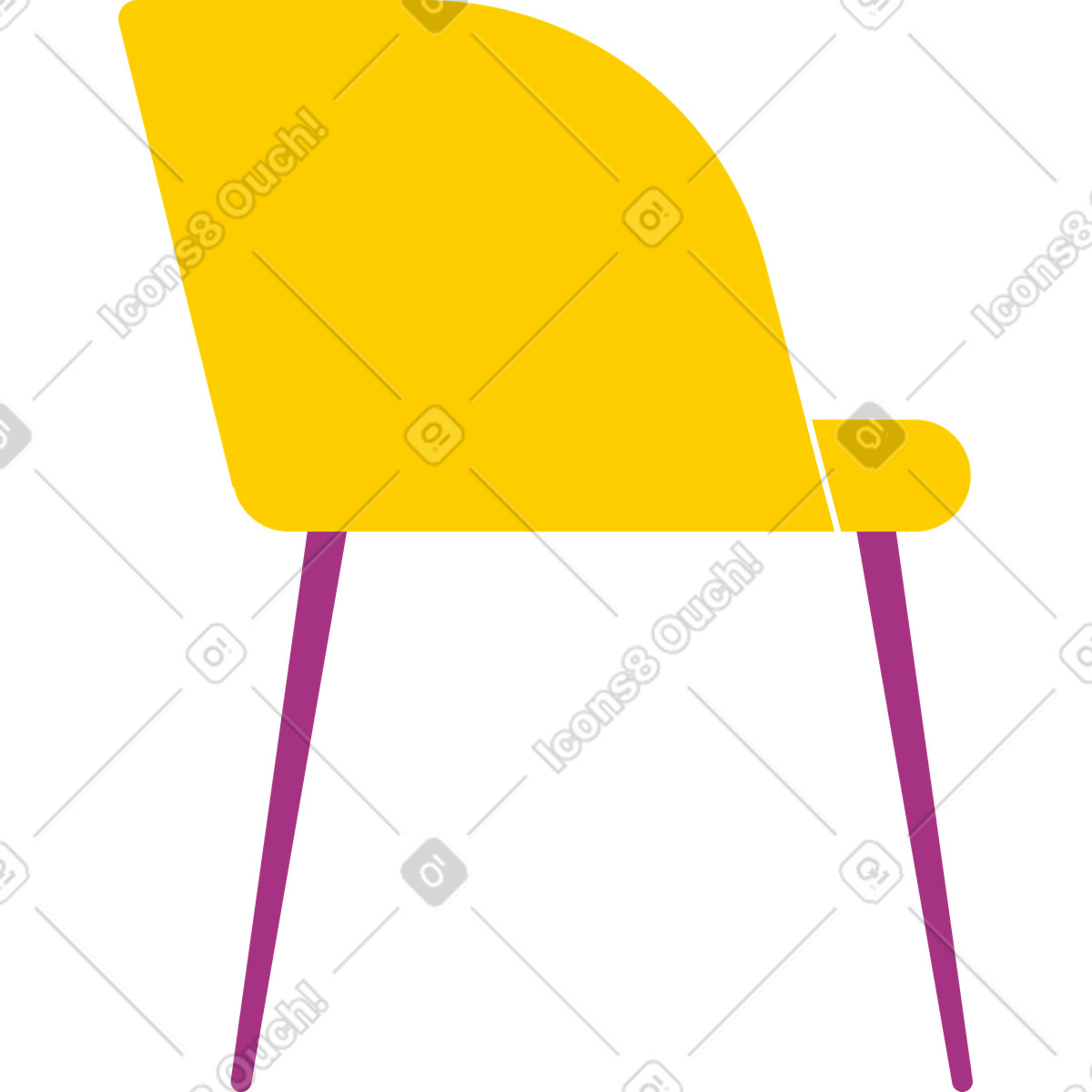 Ilustración Sillón de comedor en estilo Sammy a descargar en PNG y SVG
