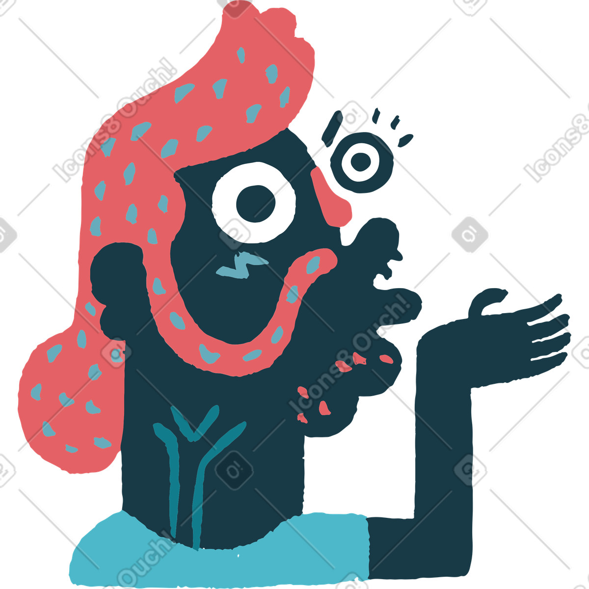 Uomo che invia un bacio d'aria illustrazione in stile Flamenco scarica in PNG, SVG