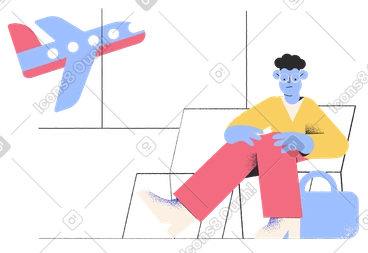 Waiting for airplane  PNG, SVG