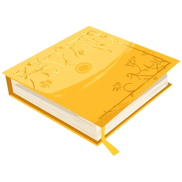 A book cover with a glossy gold surface reflecting light. The cover features intricate engravings of vine patterns and floral motifs embossed throughout. The spine of the book is adorned with ornate detailing and a central emblem. The corners of the cover are reinforced with decorative golden accents. The overall appearance is opulent and eye-catching.