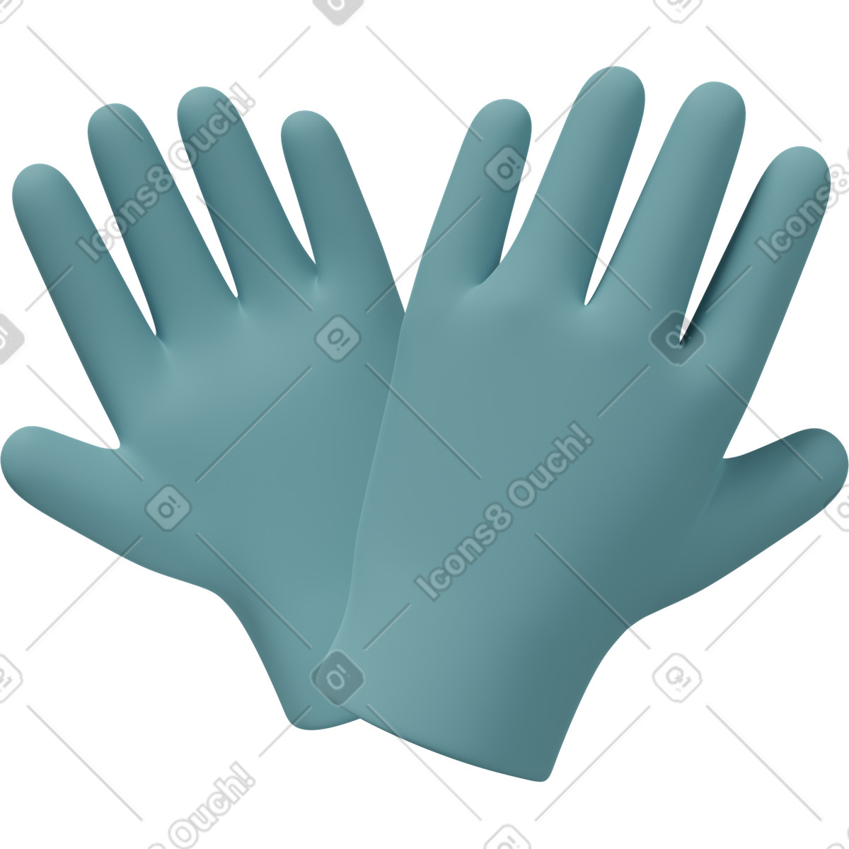 Blue rubber gloves-Illustration im 3D Casual life-Stil als Download in PNG, SVG