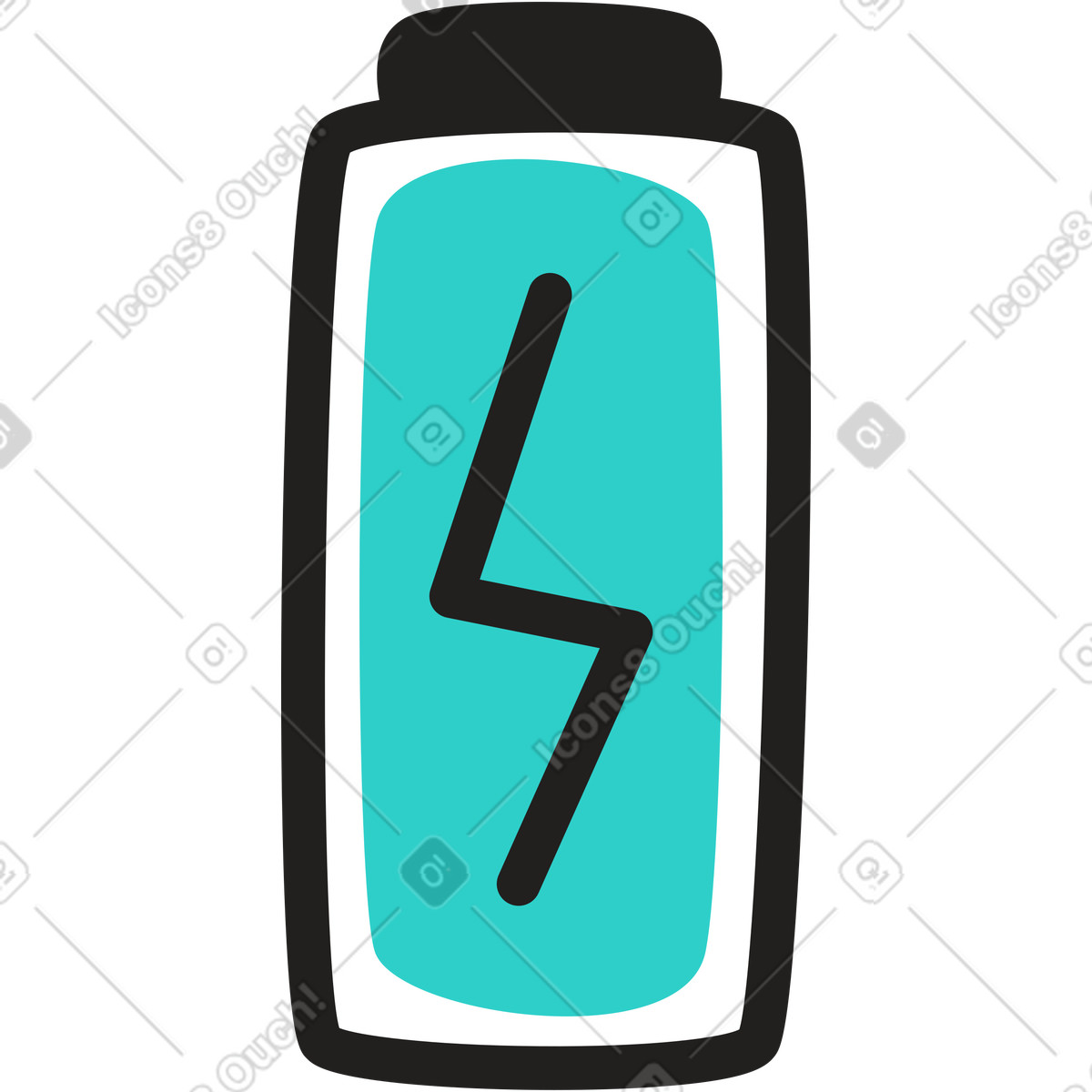 Full battery illustration in Little style download in PNG, SVG