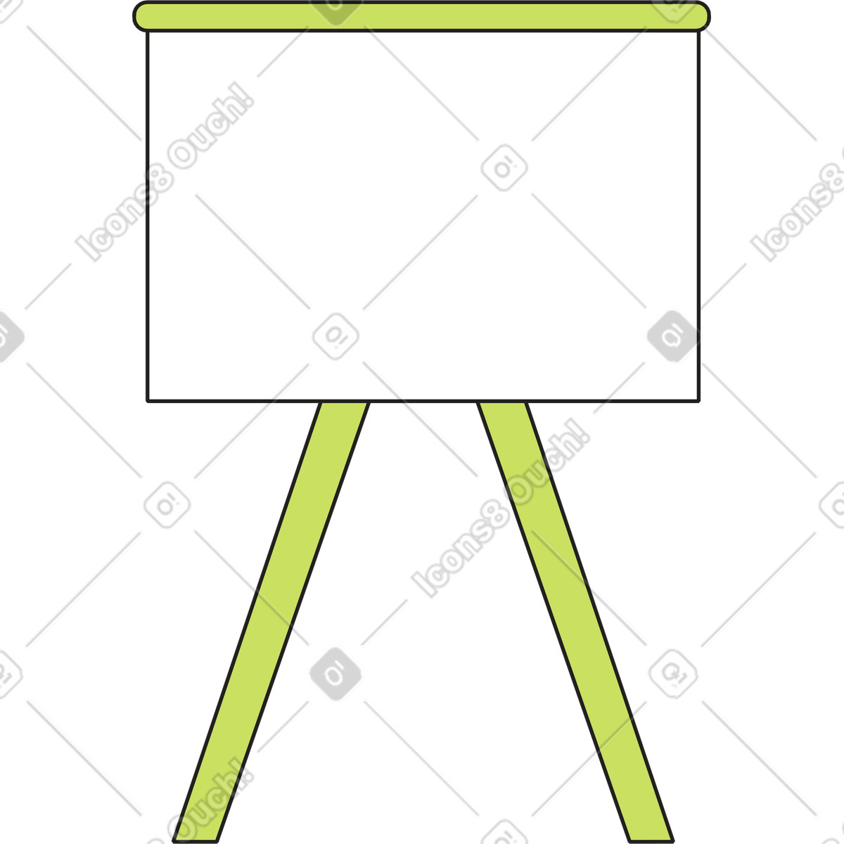 Blackboard on legs illustration in Dazzle style download in PNG, SVG