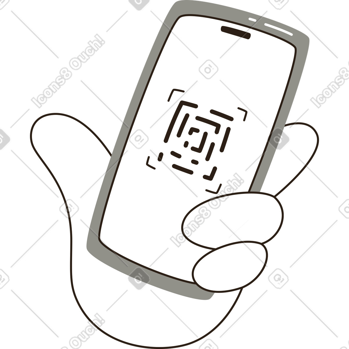 Ilustração de Mão com telefone em no estilo Plain para baixar em PNG, SVG