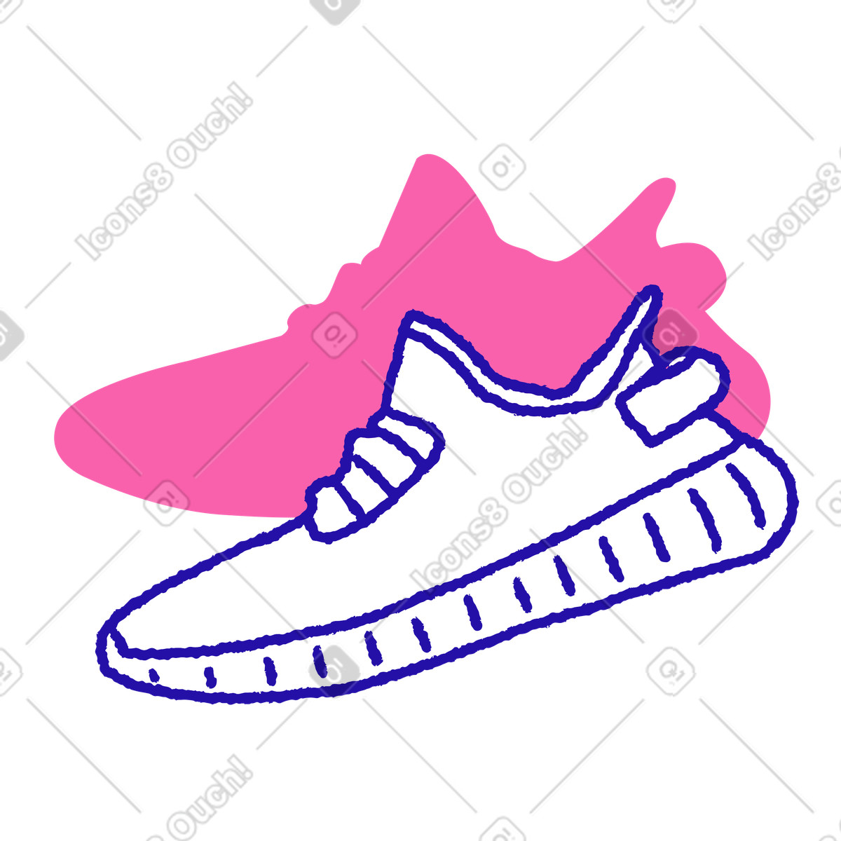 Ilustración Zapatillas de running o deportivas en estilo Whimsy a descargar en PNG y SVG
