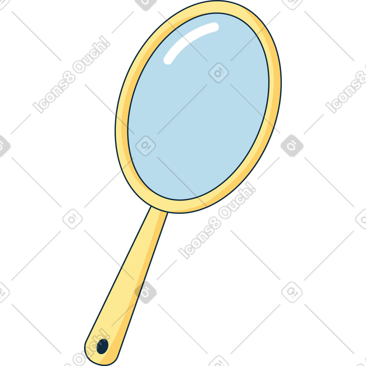 Specchio ovale portatile illustrazione in stile Bubble gum scarica in PNG, SVG