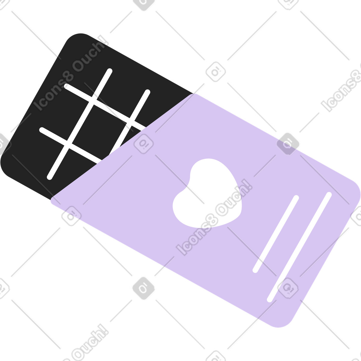 Schokolade-Illustration im Sammy Line-Stil als Download in PNG, SVG