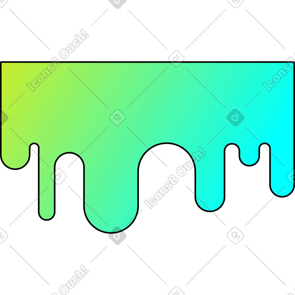 Tropfende farbe-Illustration im Memphis-Stil als Download in PNG, SVG