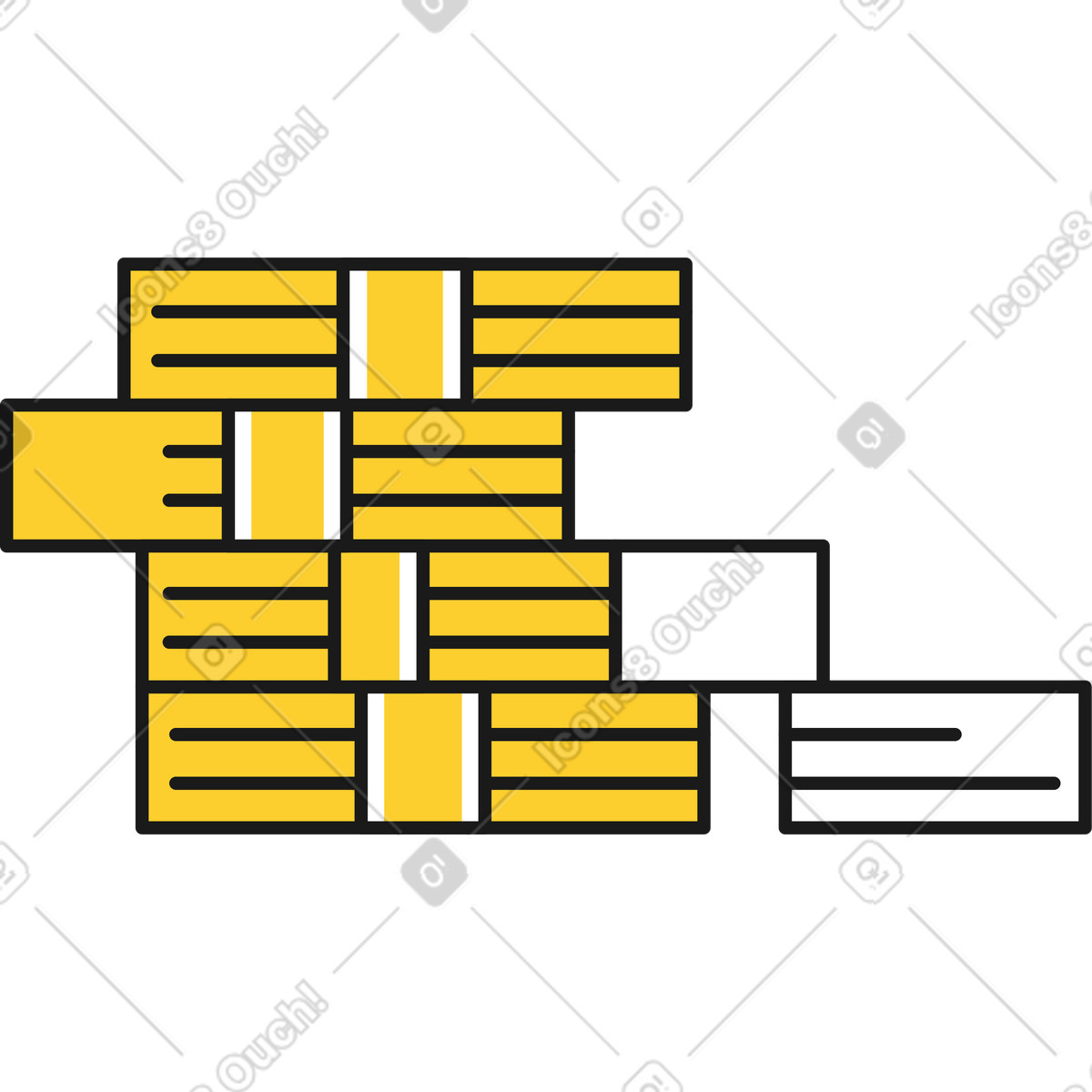 Stapel papiergeld-Illustration im Taxi-Stil als Download in PNG, SVG