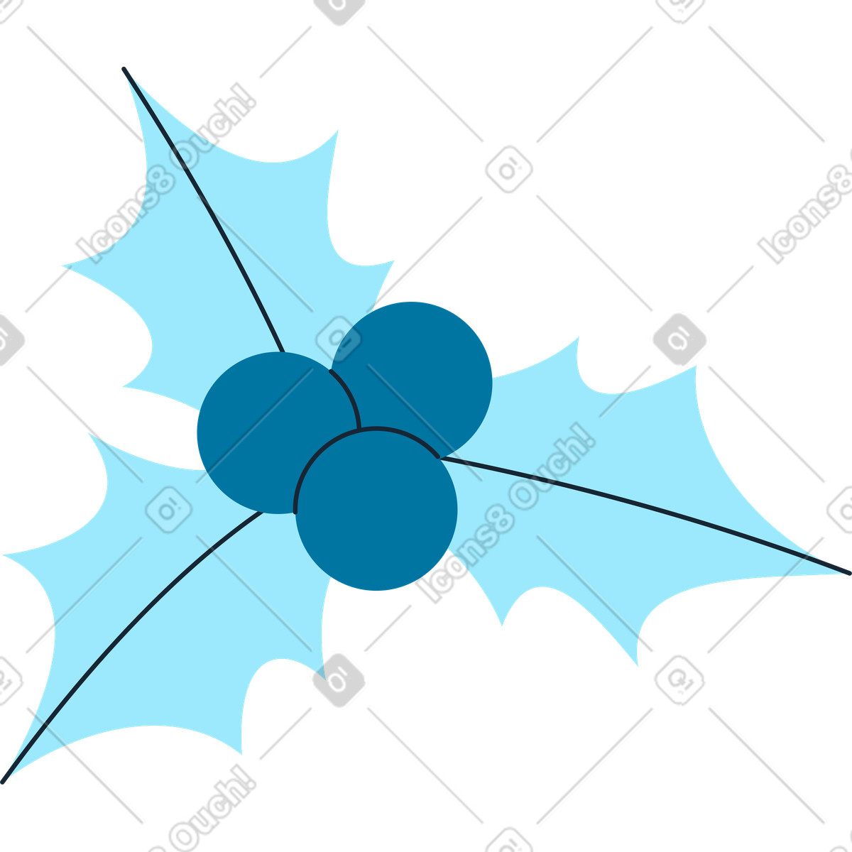 Agrifoglio illustrazione in stile Indigo scarica in PNG, SVG