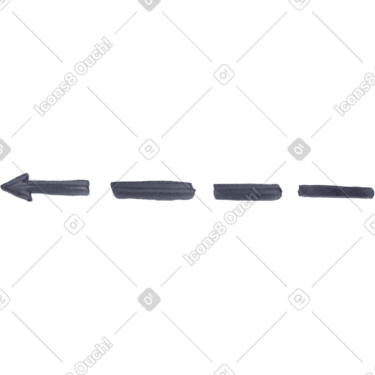 Arrow illustration in Inky style download in PNG, SVG