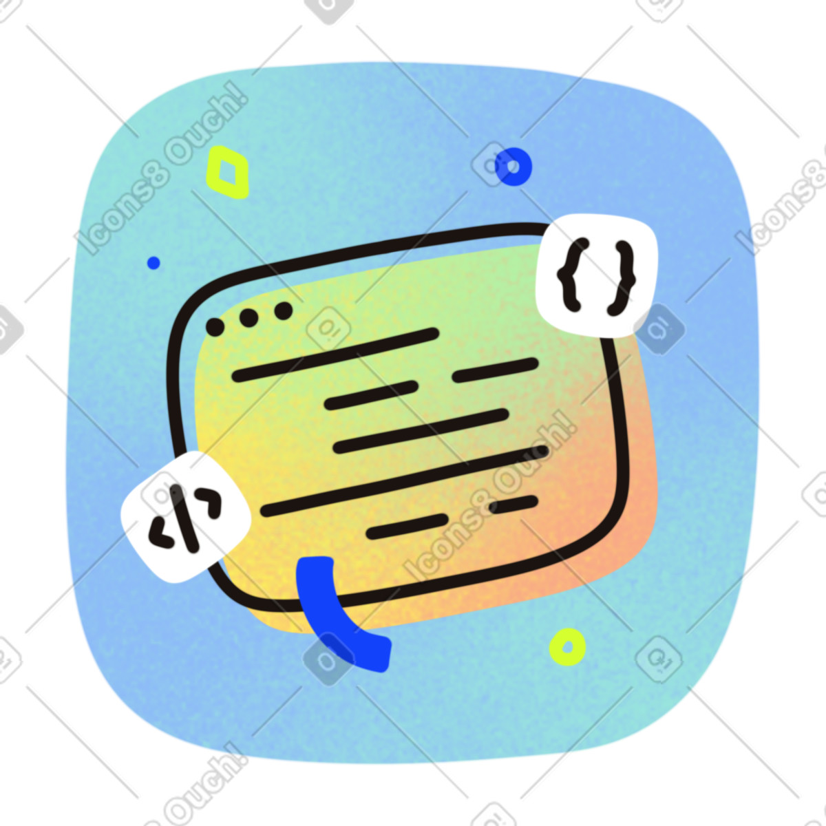 Developing software with coding skills illustration in PNG, SVG