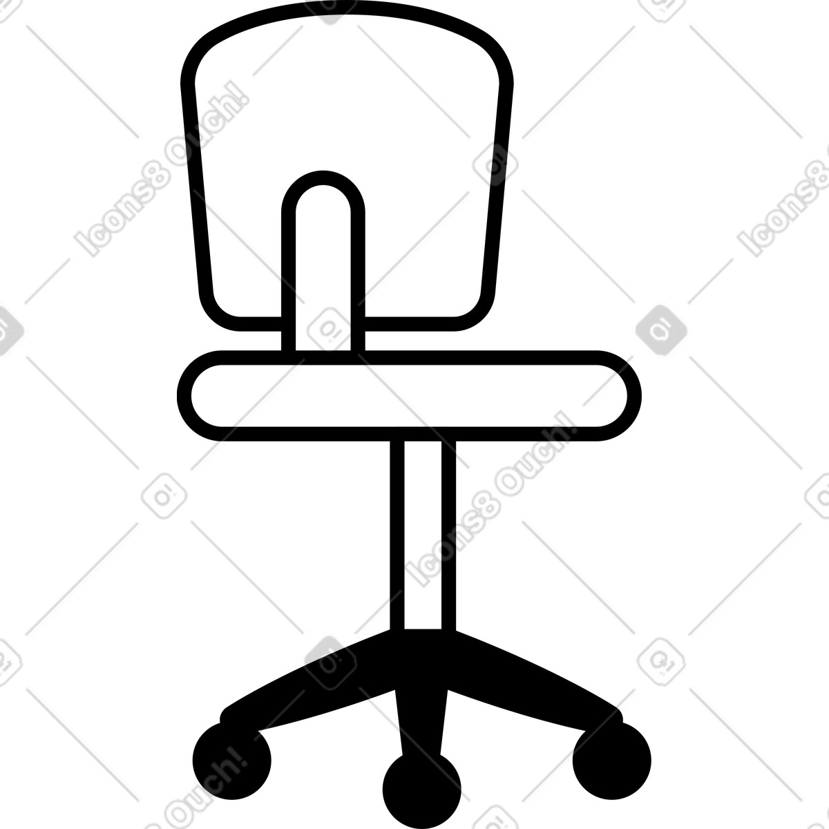 Computerstuhl-Illustration im Transistor-Stil als Download in PNG, SVG