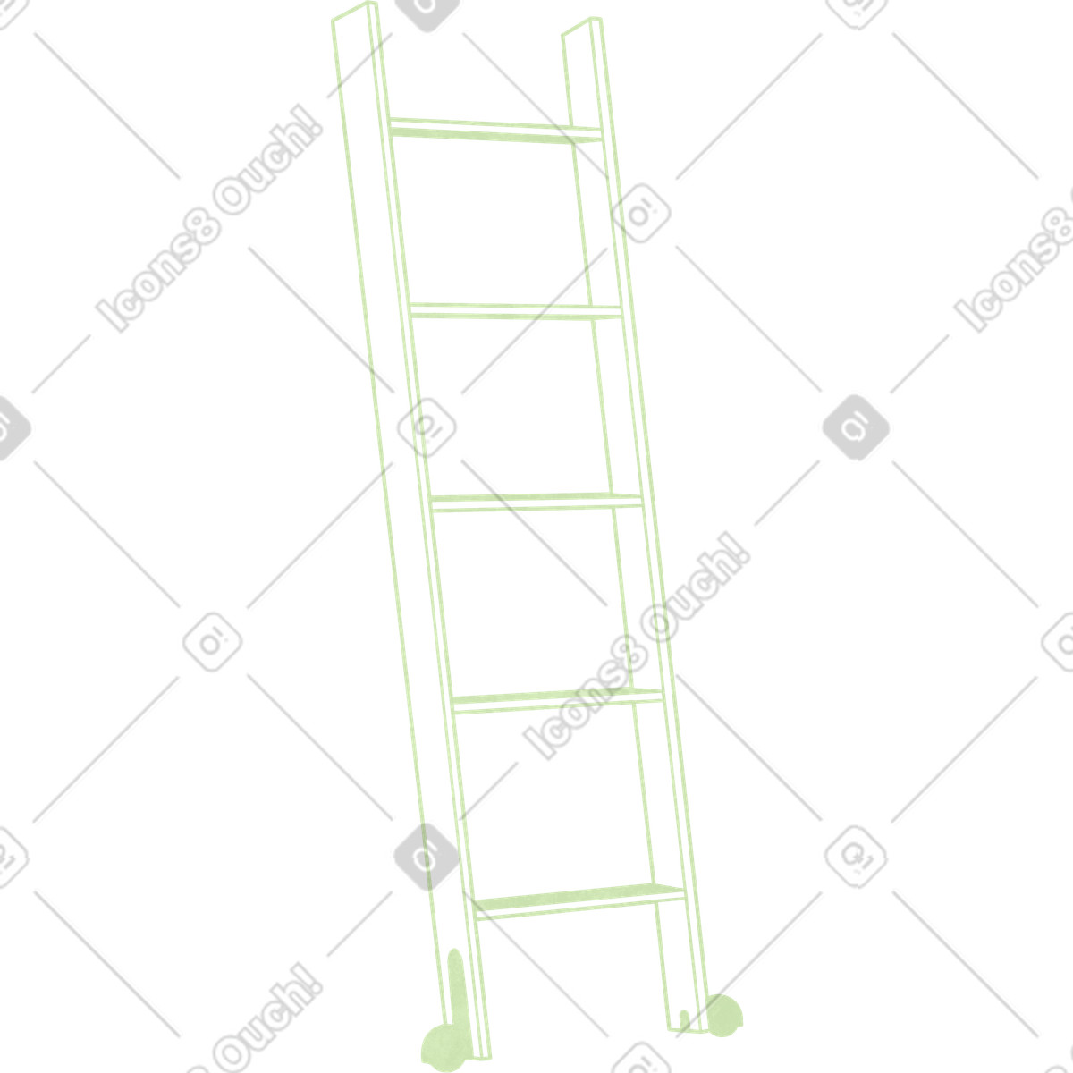 下载 Lifestyle 风格的 Green linear ladder 插画，支持 PNG、SVG 格式