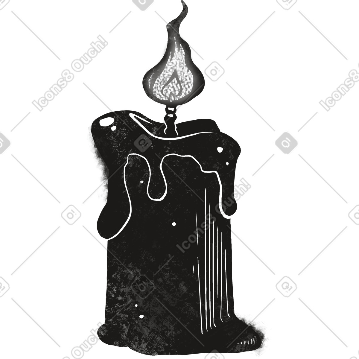 Candle illustration in Mystery style download in PNG, SVG
