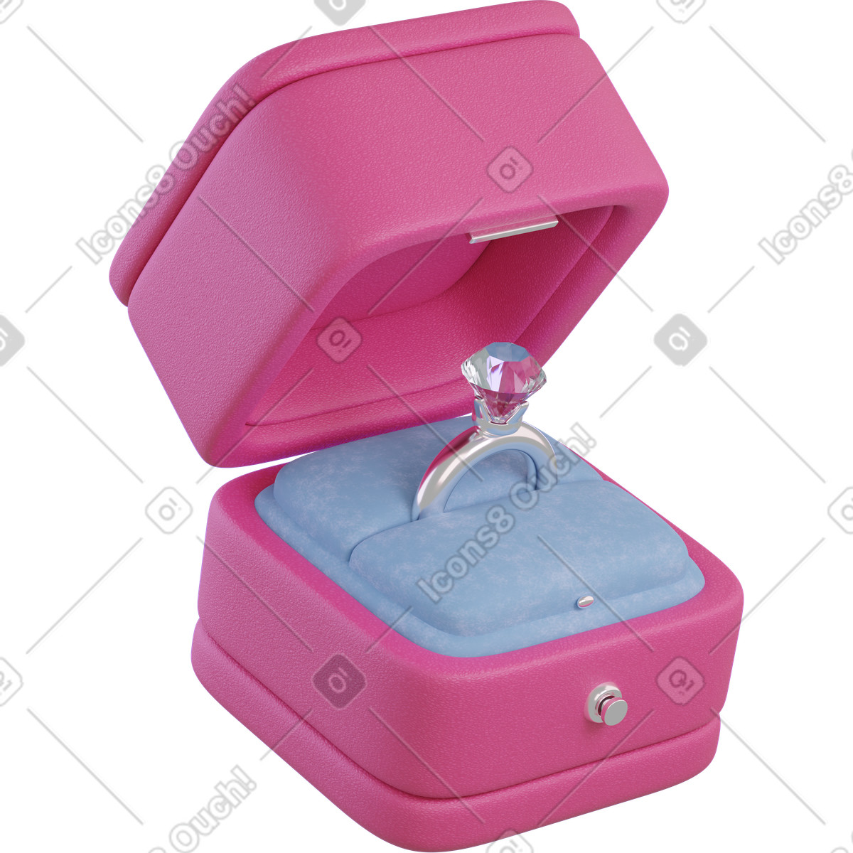 Wedding ring box illustration in 3D Holidays style download in PNG, SVG