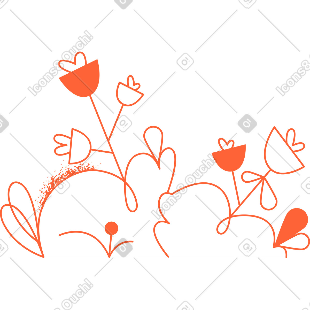 Composizione vegetale illustrazione in stile Crayon scarica in PNG, SVG