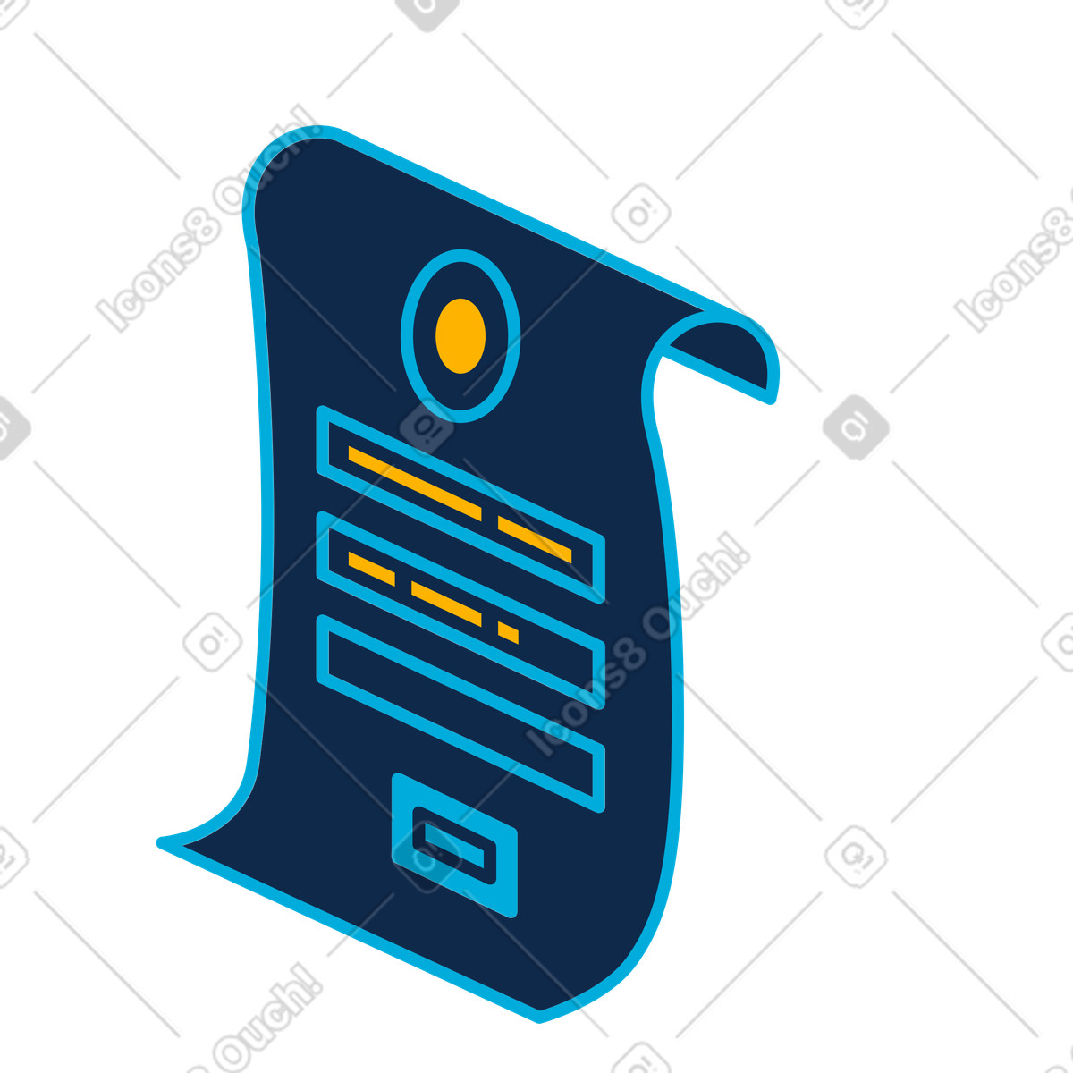 Documento del modulo illustrazione in stile Flame scarica in PNG, SVG