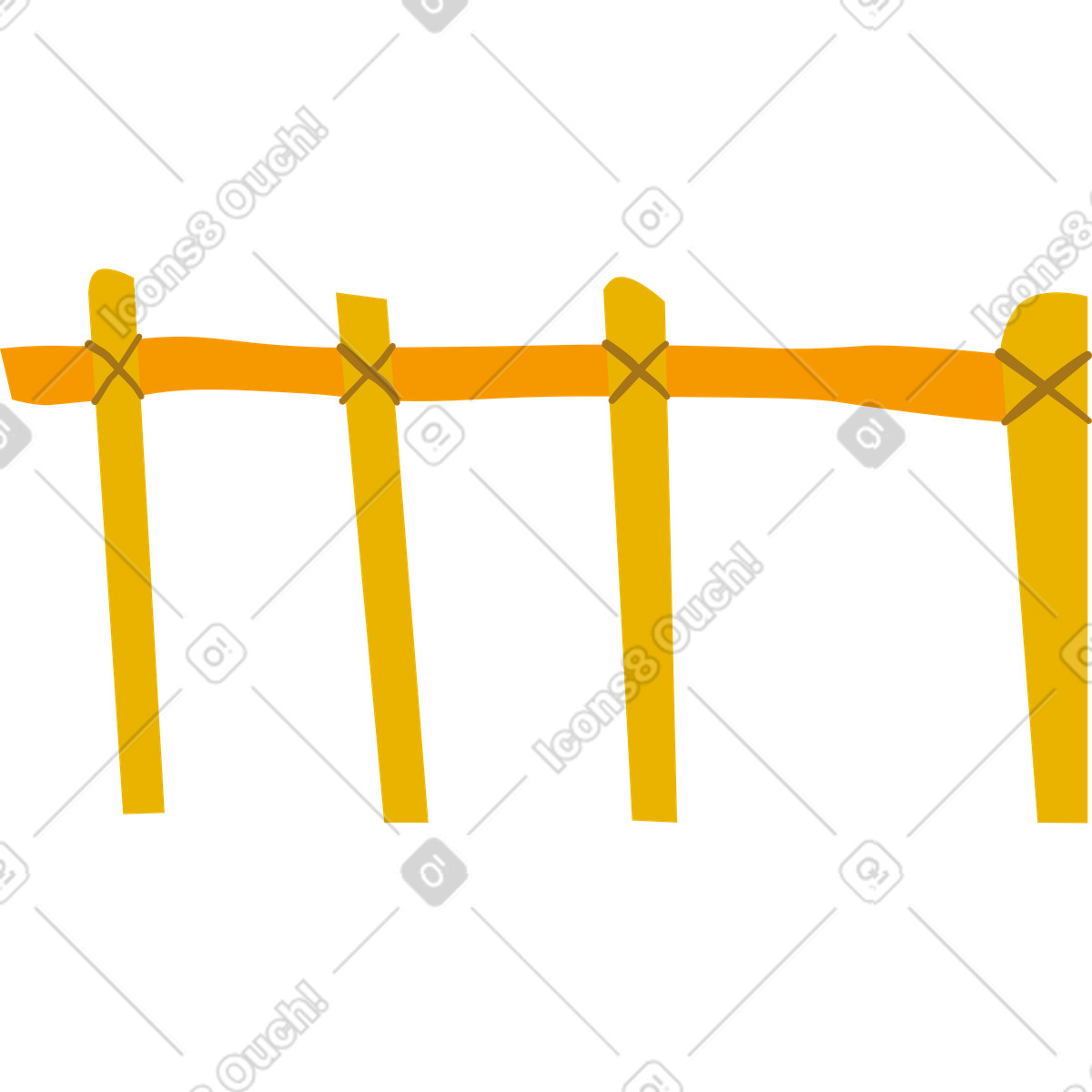 Ilustración Valla de bambú en estilo Woof a descargar en PNG y SVG