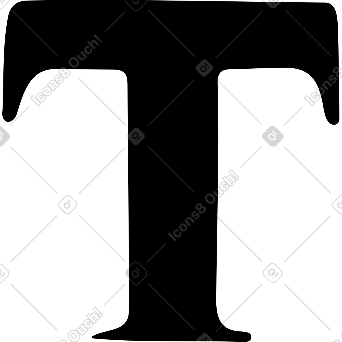 Ilustración Letra t en estilo Journal a descargar en PNG y SVG