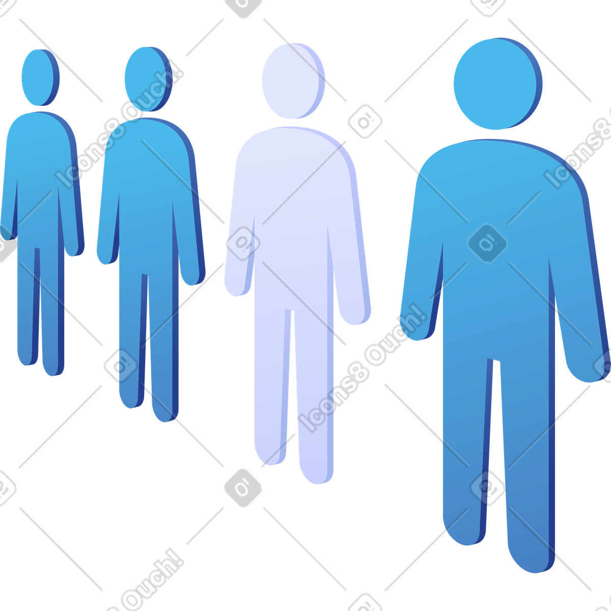 Fila di figure umane illustrazione in stile Quantum scarica in PNG, SVG