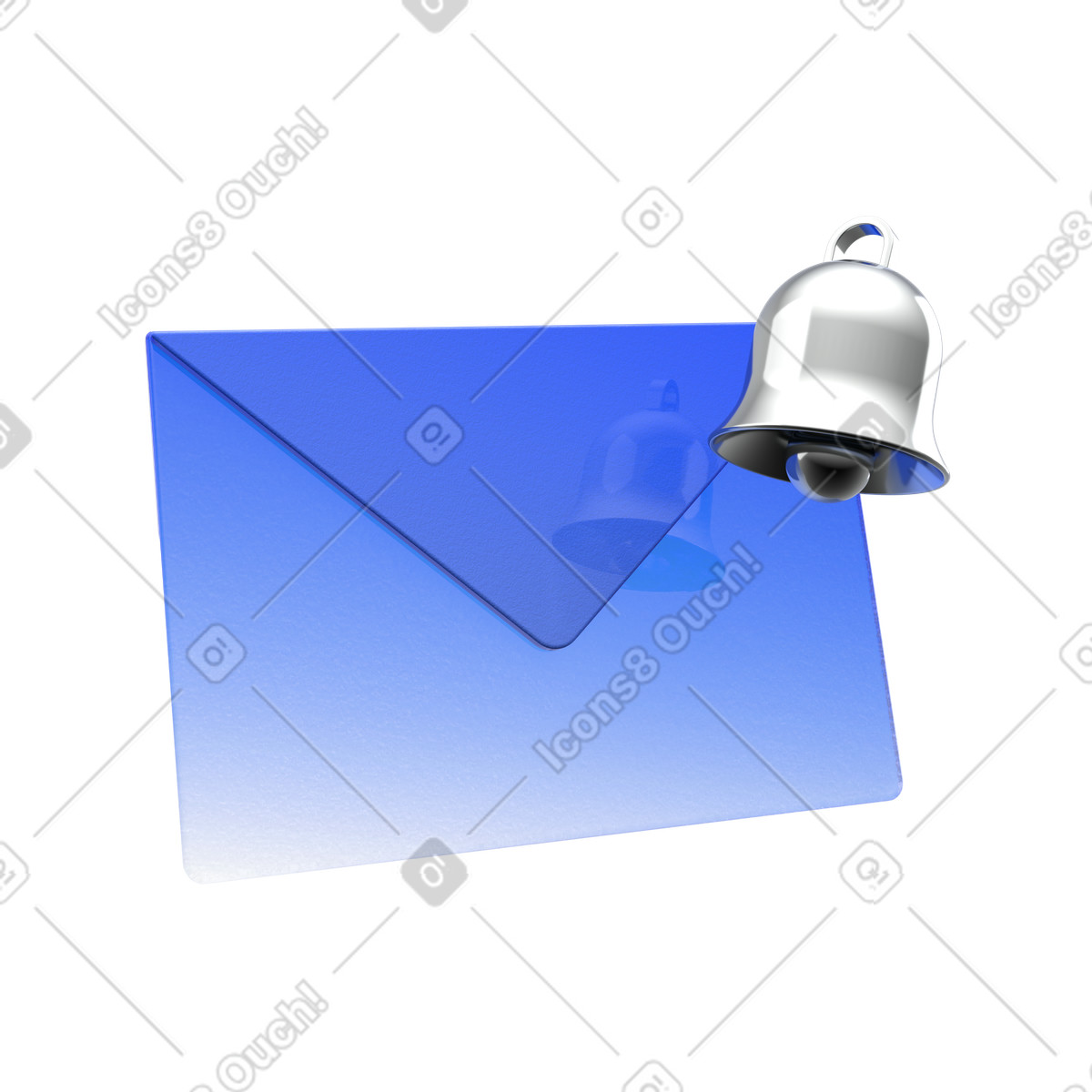 Email notification alert, Customer update, Inbox message illustration in 3D Enterprise style download in PNG, SVG