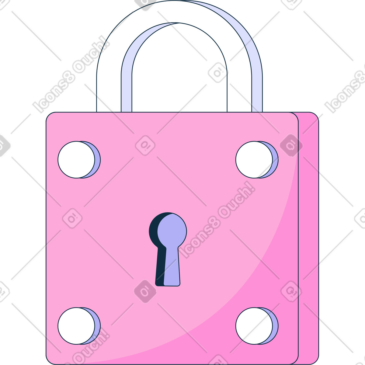 Lock illustration in PNG, SVG