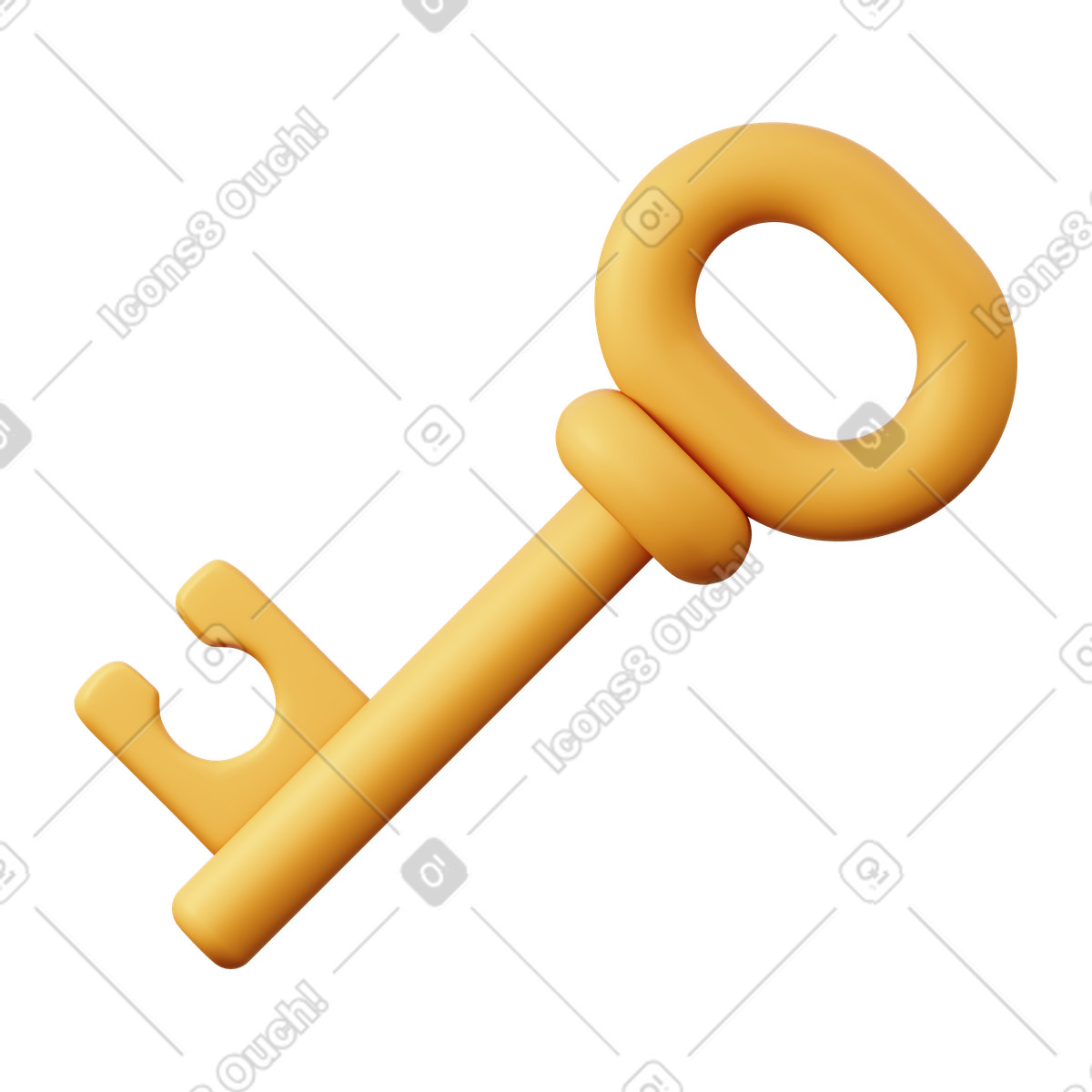 Password key illustration in 3D Sugary style download in PNG, SVG