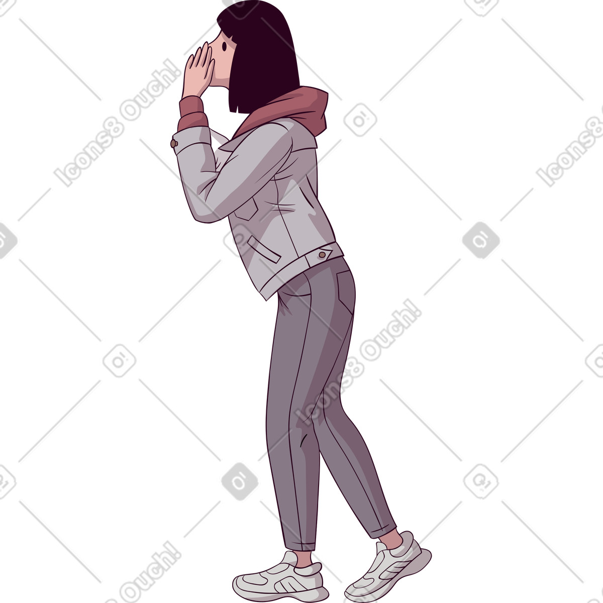 Frau-Illustration im Eastwood-Stil als Download in PNG, SVG