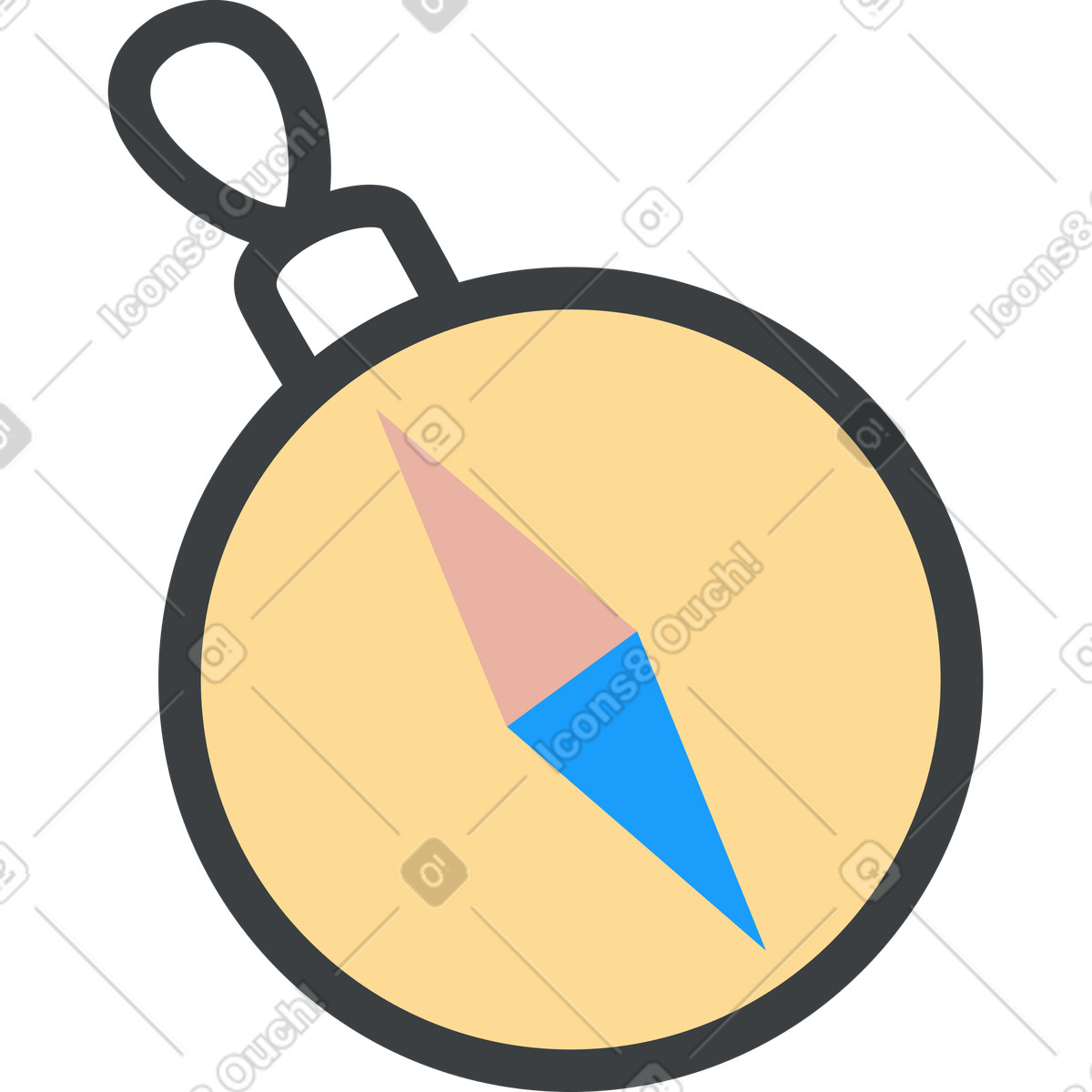 Bussola illustrazione in stile Kiddo scarica in PNG, SVG