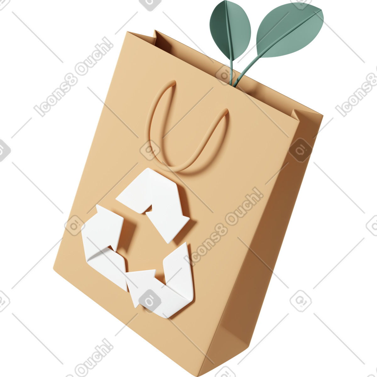 Ecology bag illustration in 3D Casual life style download in PNG, SVG