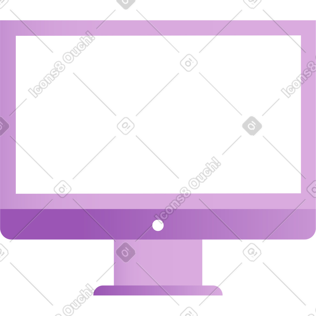 Monitor del computer viola illustrazione in stile Wavy scarica in PNG, SVG