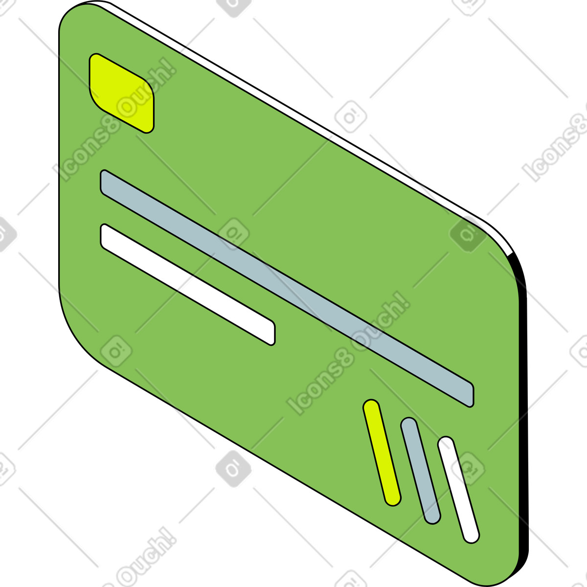 Credit card illustration in Isometric style download in PNG, SVG
