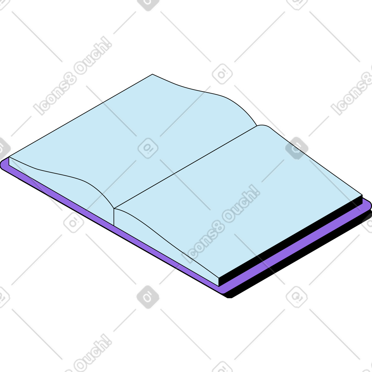 Libro aperto illustrazione in stile Project scarica in PNG, SVG