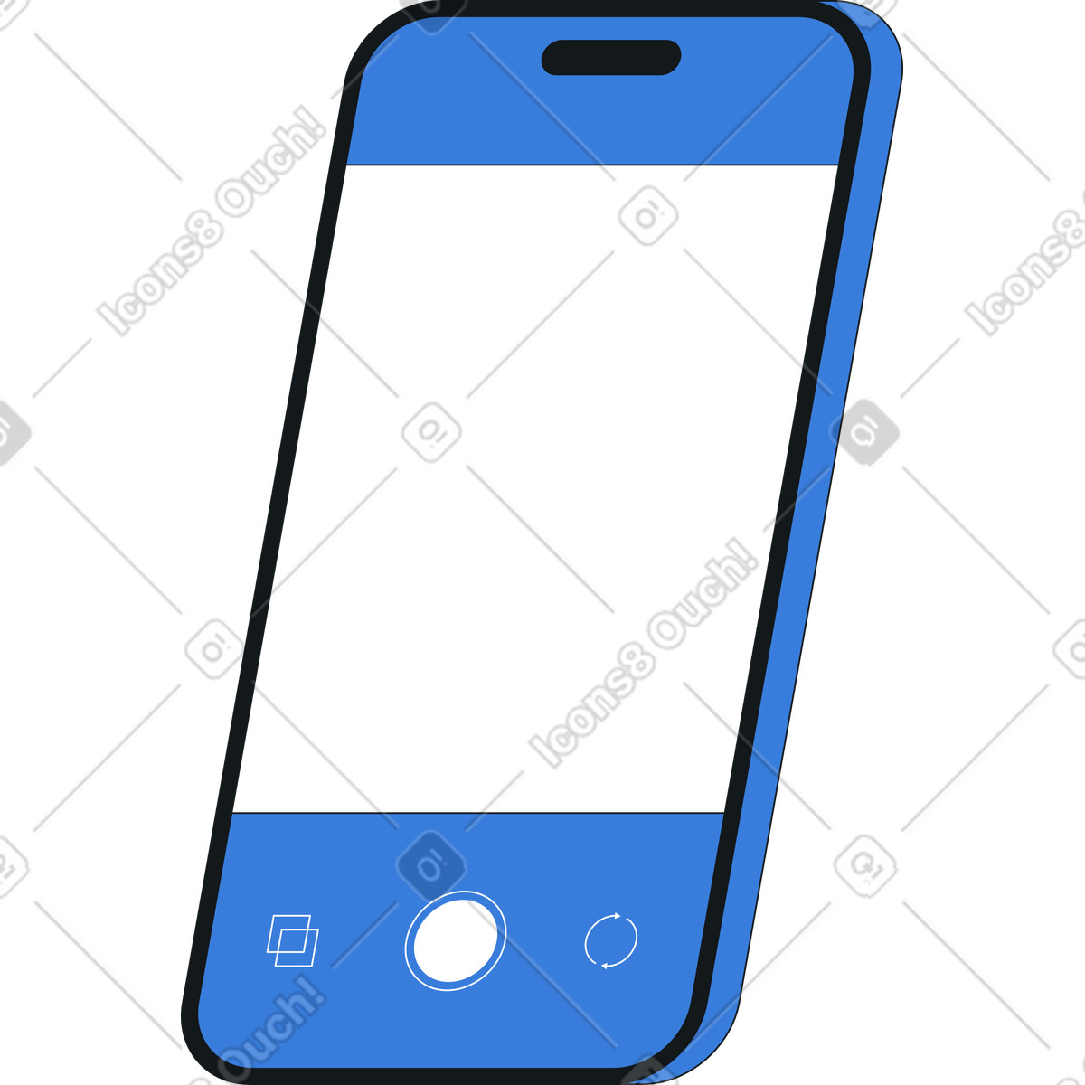 Illustration Téléphone avec application appareil photo ouverte dans le style Midnight à télécharger aux formats PNG, SVG
