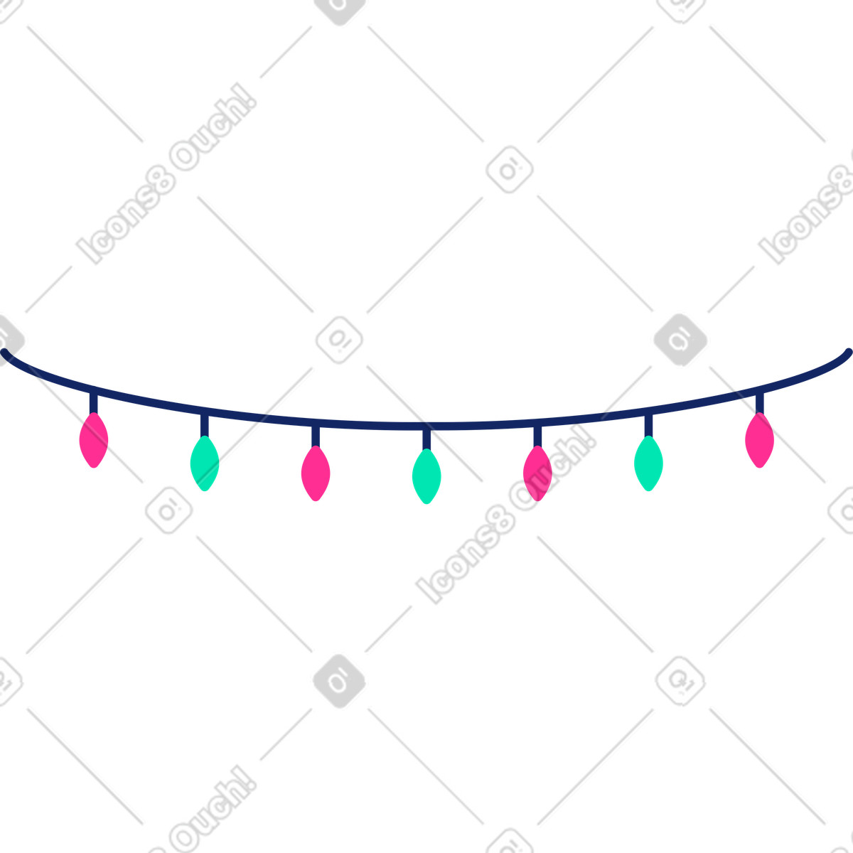 Weihnachtsbeleuchtung-Illustration im Cyborg-Stil als Download in PNG, SVG