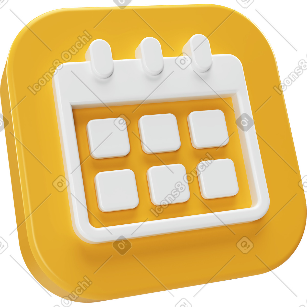 Calendar icon on plastic plate illustration in PNG, SVG