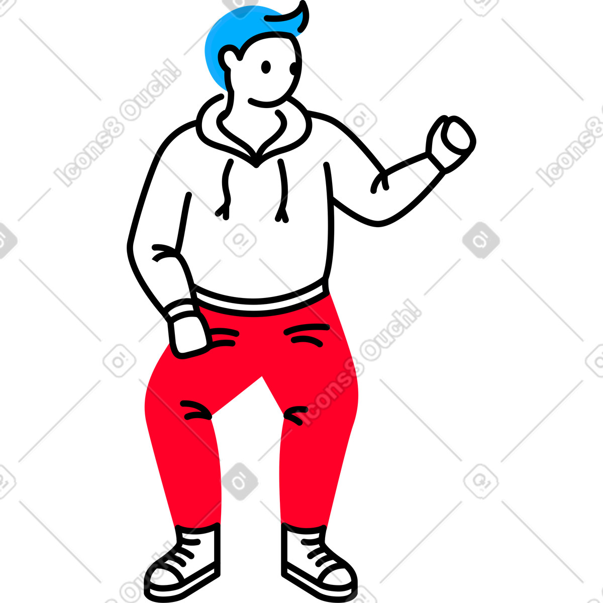 下载 Transistor 风格的 Man sits and puts his arm around someone's shoulders 插画，支持 PNG、SVG 格式