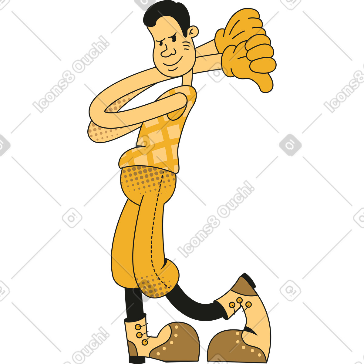 Illustration Homme se balançant dans le style Rubber à télécharger aux formats PNG, SVG