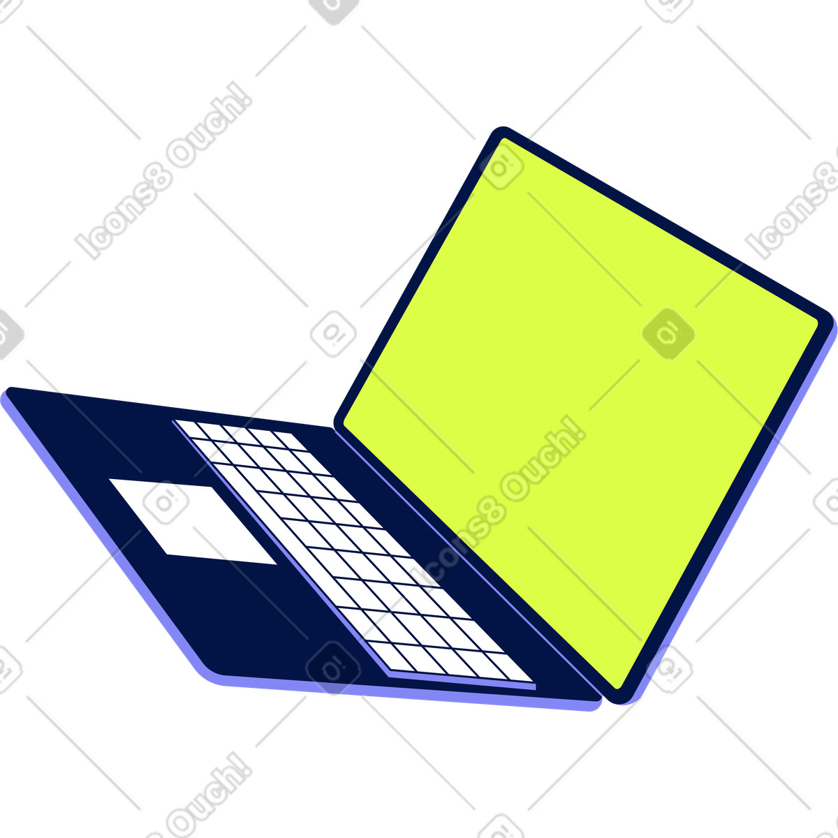 下载 Glow 风格的 打开笔记本电脑 插画，支持 PNG、SVG 格式