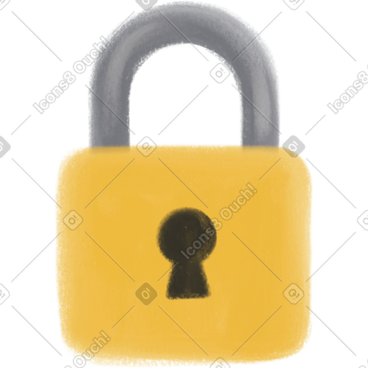 Ilustración Lock en estilo Mushy a descargar en PNG y SVG